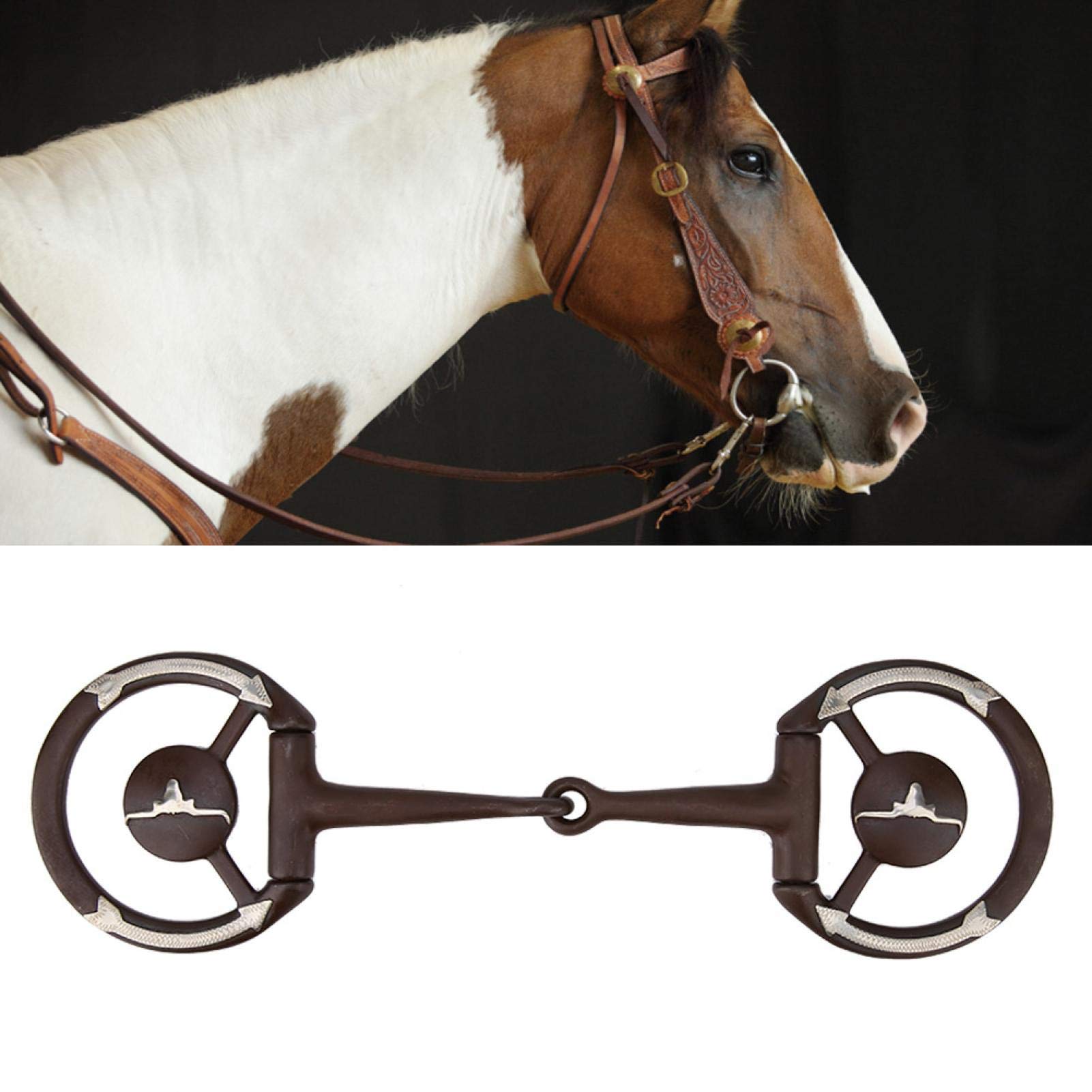 Broca de Boca de Caballo, Broca de Espesor de Acero Inoxidable Rodillo de Broca de Boca Suelta con Incrustaciones de Cobre, Accesorio de Carreras de Caballos