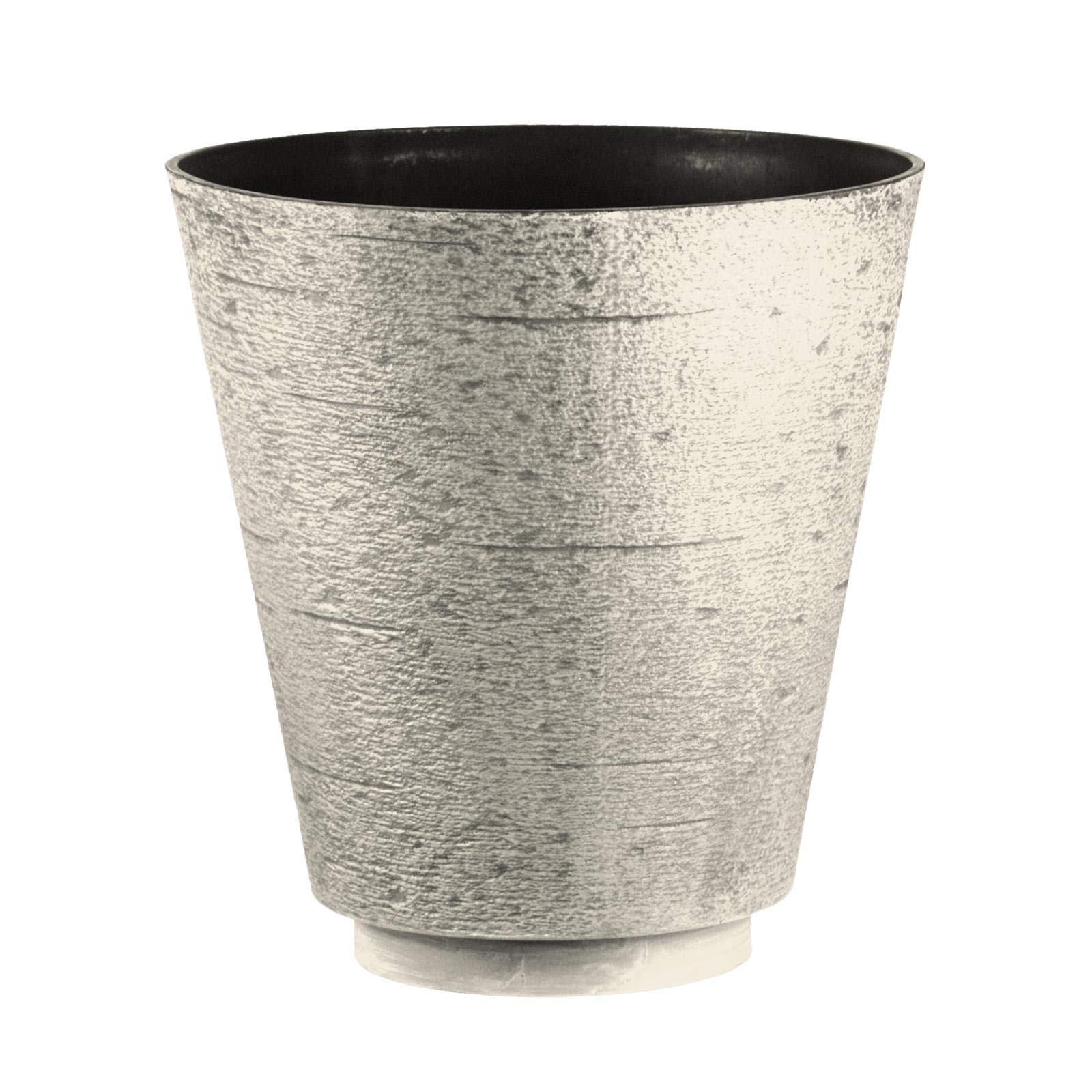 Hudson Textured Effect Plastic Planter - Beige, Single Pot - Suitable for Indoor or Outdoor Use - 39.5cm (H) x 38cm (Dia)