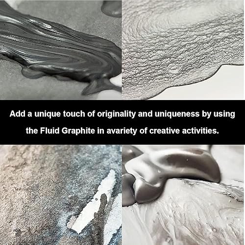 Miniatura 4 de Kuretake ZIG - Pintura de grafito fluido, 2.3 onzas líquidas, color negro metálico para manualidades, arte, ilustración, pluma de inmersión,