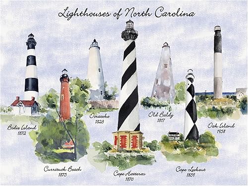 Heritage Puzzle Lighthouses of North Carolina por Peter Doran - 550 piezas - 24 x 18 pulgadas tamaño acabado