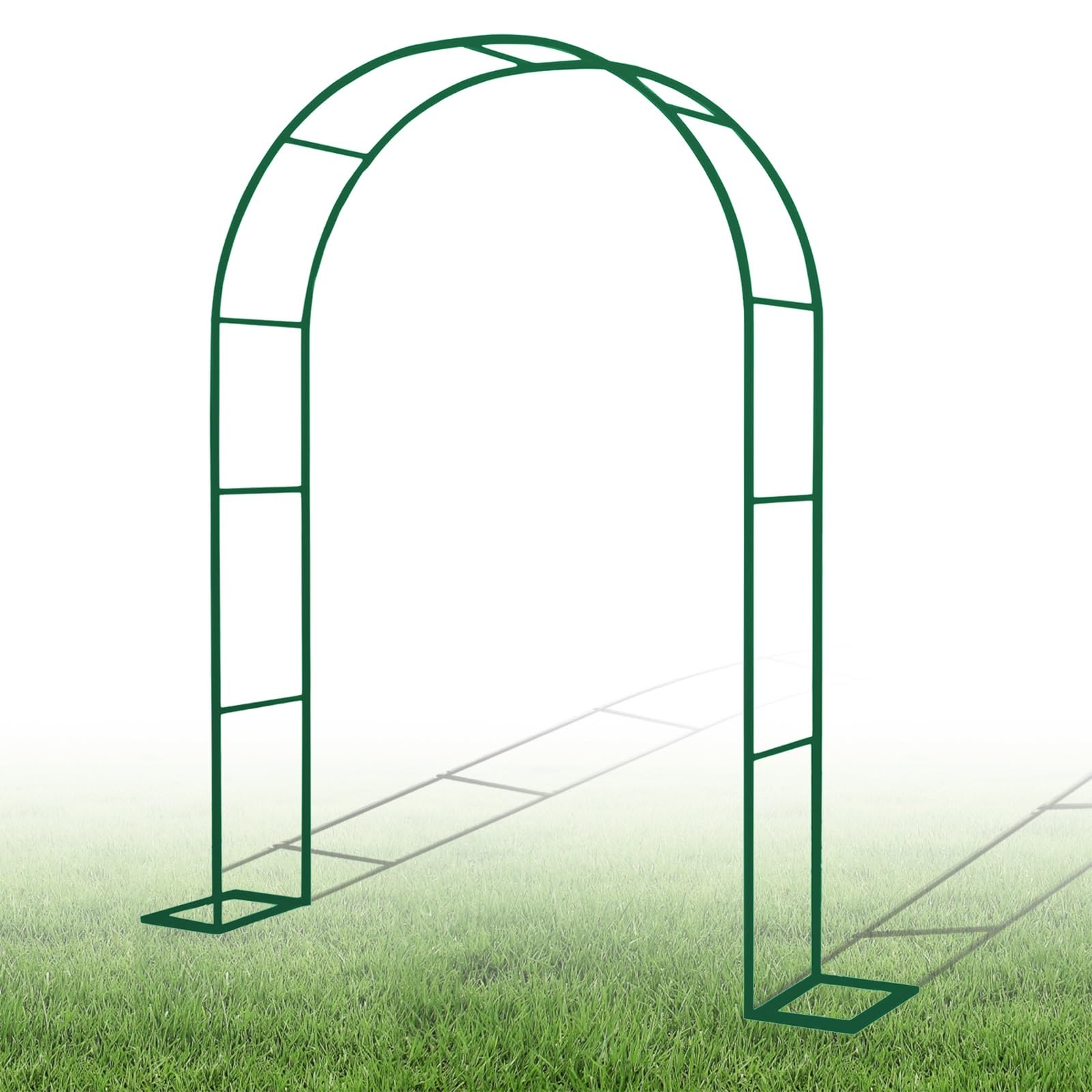 Pergola ogrodowa, łuk ogrodowy, krata, ocynkowana rura 19 mm, do użytku na zewnątrz i wewnątrz, zielona pergola, dekoracja łuku, 140 x 230 cm, na wesela i imprezy