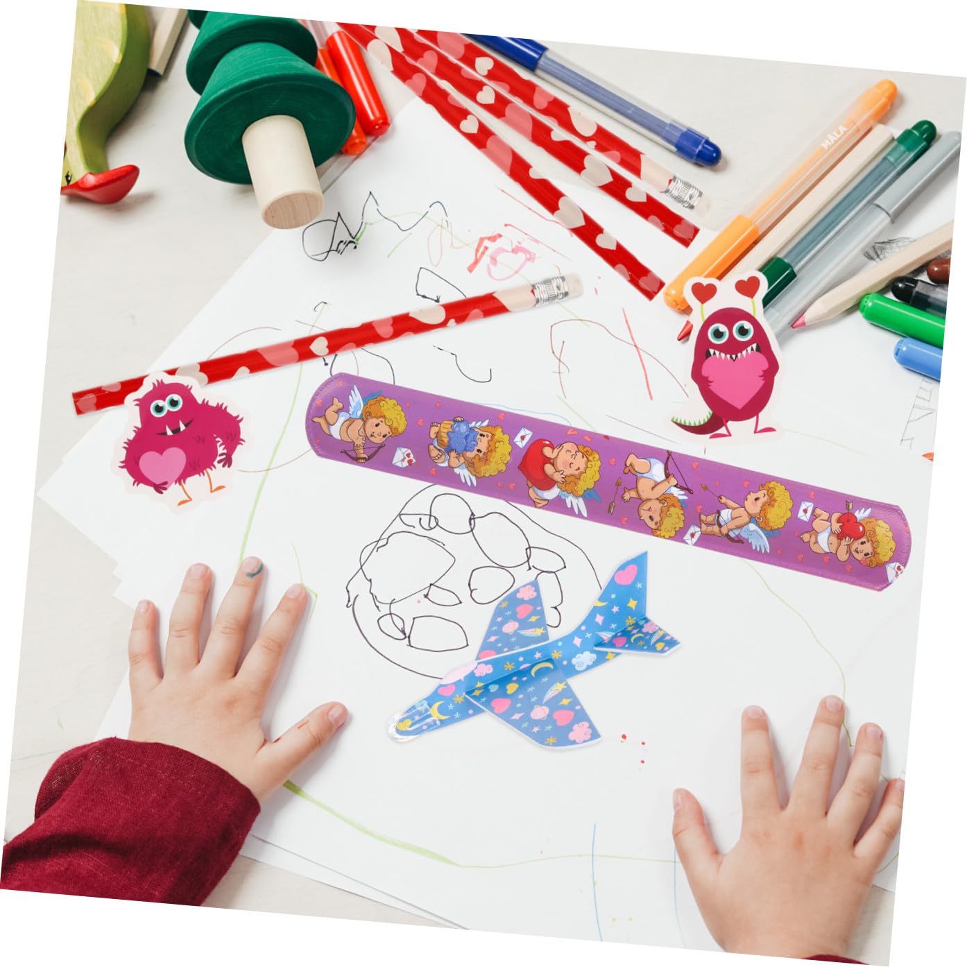 ibasenice 2 Sets Valentinstag Schreibwaren Set Für Kinder Klassenzimmer Schule Party Favors Spielzeug