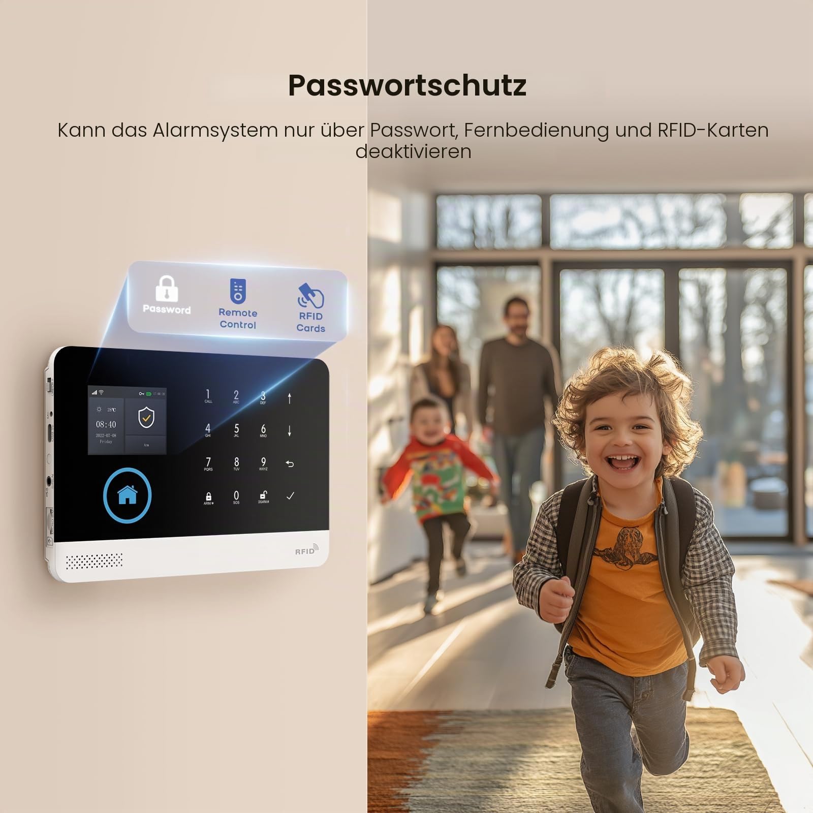 GSM + WLAN Alarmanlage für Haus & Wohnung, 24 Stück Smart Komplettsysteme mit App, 120dB Sirene, Tür- und Fenstersensoren, Bewegungsmeldern, Fernbedienungen, Funktioniert mit Alexa