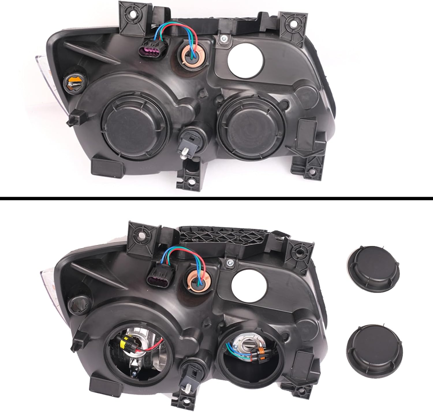 OE Style Headlight Assembly Set For 2011 2012 2013 2014 Dodge Charger R/T SE SRT8 SXT Plus Persuit Sedan Replacement Headlamps Chrome Housing Amber Reflector Driver&Passenger Side CH2503232 CH2502232