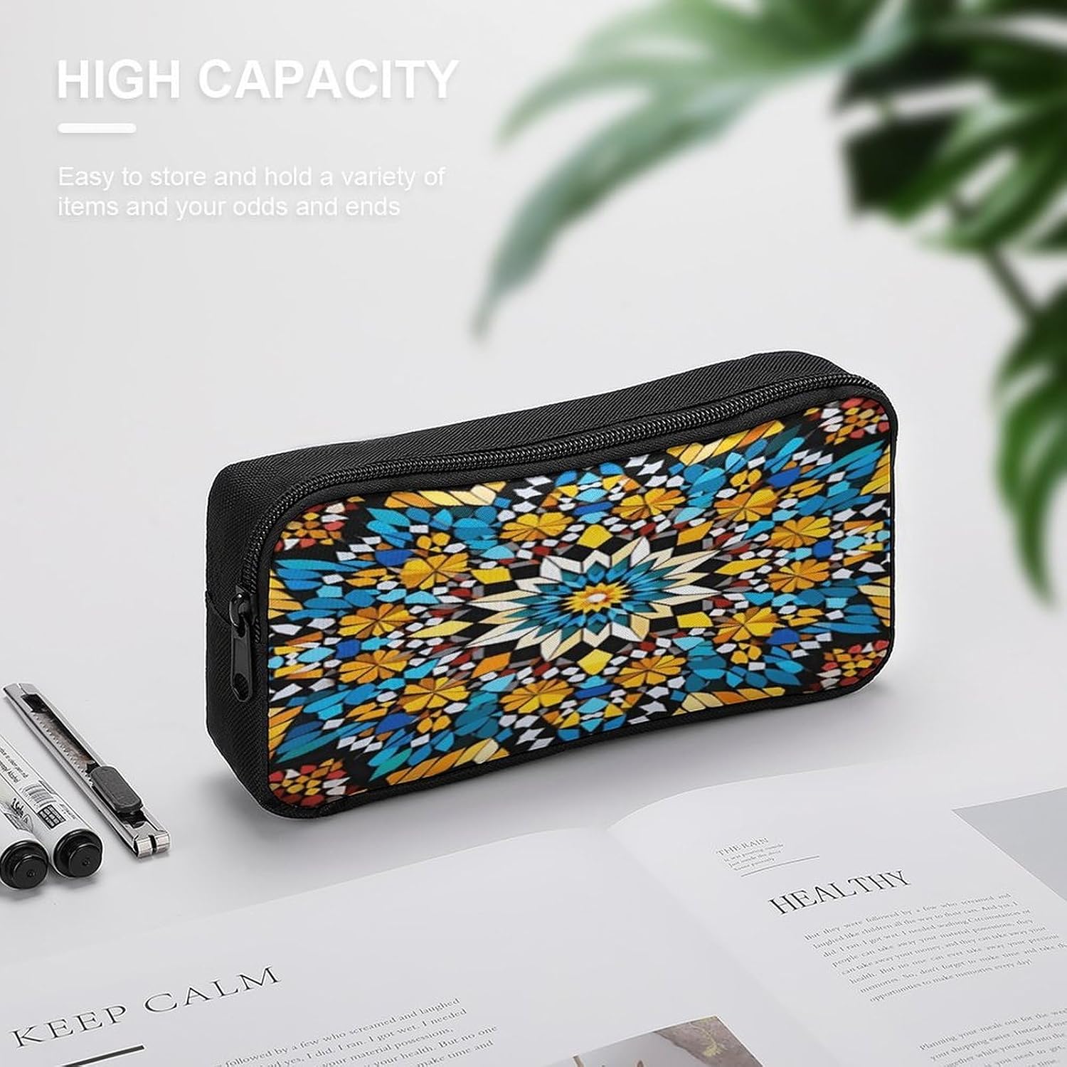 Moroccan Color Pattern Makeup Bag Toiletry Bag Cosmetic Bag image 3