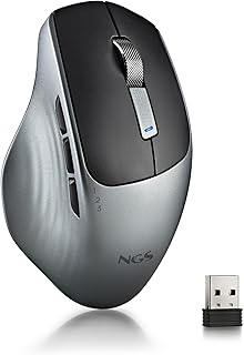 NGS Lush-RB Wireless Multi-Device Mouse 2.4 GHz + Bluetooth 4.0/5.0, USB-C Rechargeable Battery, 6 Silent Buttons, Ergonom…