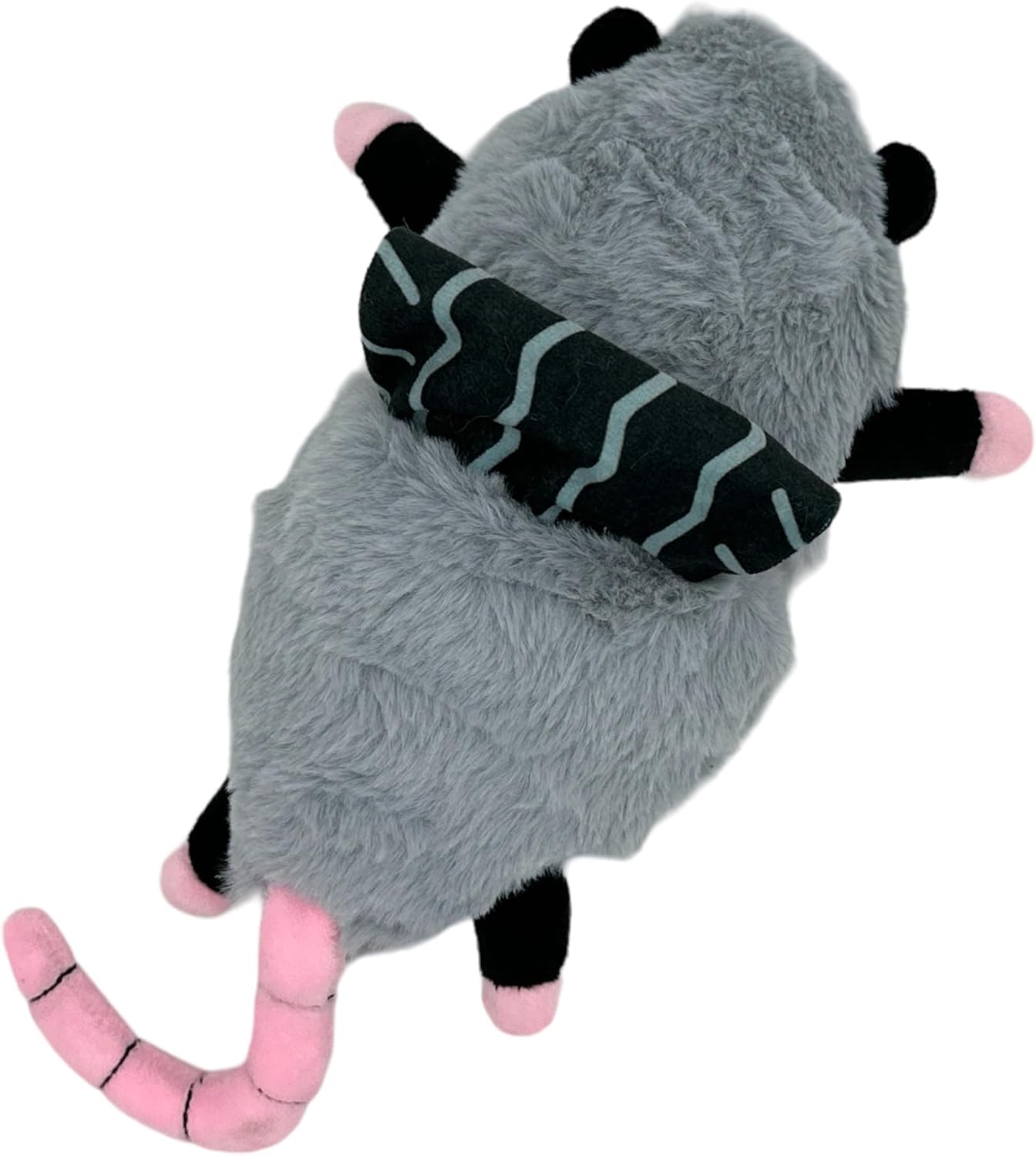 Gray Plush Opossum Dog Toy with Hidden Treat Compartments