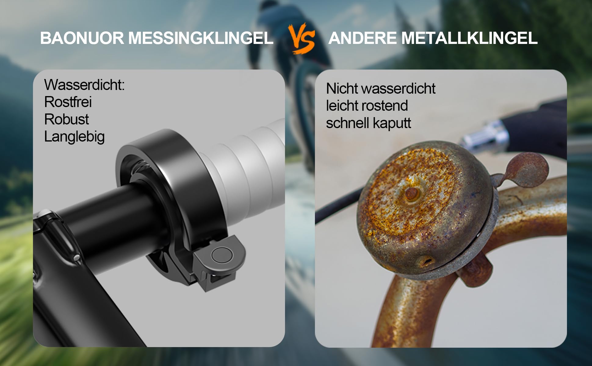 Fahrradklingel Mountainbike, Fahrrad Klingel Glocke Fahrradglocke, MTB Mini Fahrradlenkring Fahrradhupe Laut Hell