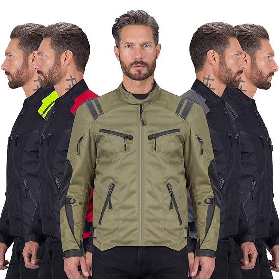Viking Cycle Ironborn Protective Textile Motorcycle Jacket for Men - All Weather, Breathable, CE Approved Armor for Bikers