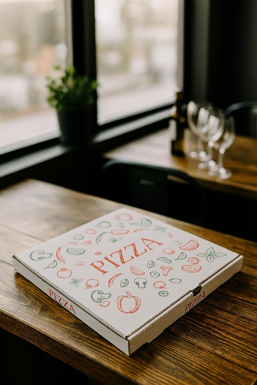 METRO Professional Boîtes à Pizza, 33 x 33 x 3,5 cm, Lot de 100, Carton Premium