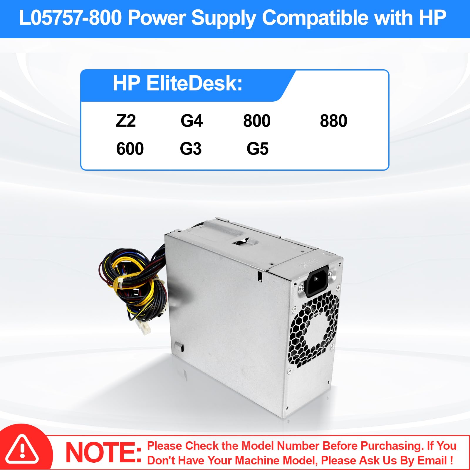 S-Union L05757-800 zasilacz przełączający 500 W kompatybilny z HP EliteDesk Z2 G4 800 880 600 G3 G5, model L05757-800 DPS-500AB-32 A, 795-0003UR 901759-011759-011759-01759-011759 3 zasilacz biurkowy