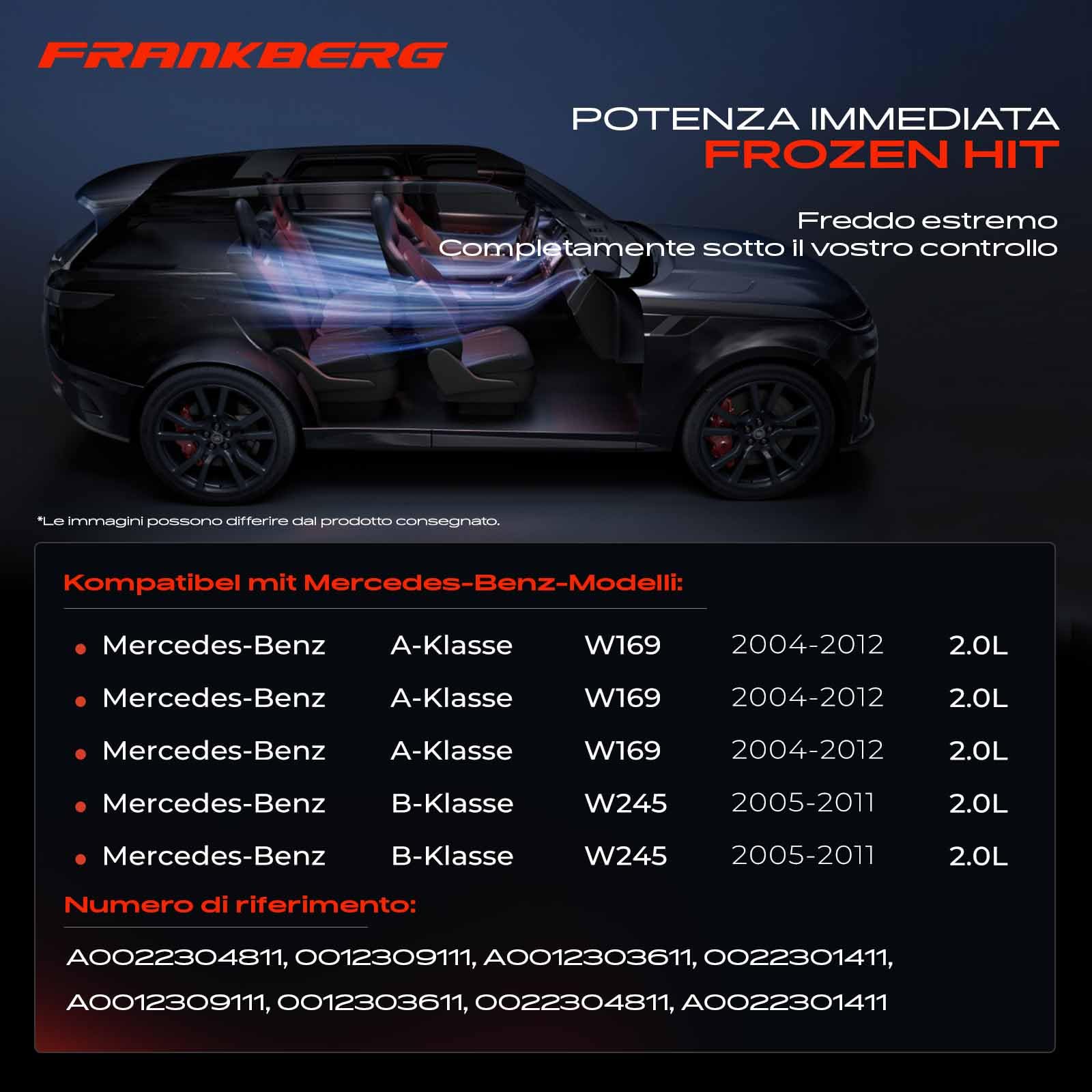 Frankberg Compressore aria condizionata frizione Diesel Compatibile Classe A W169 A160CDI A180CDI A200CDI B-Class W245 B180CDI B200CDI