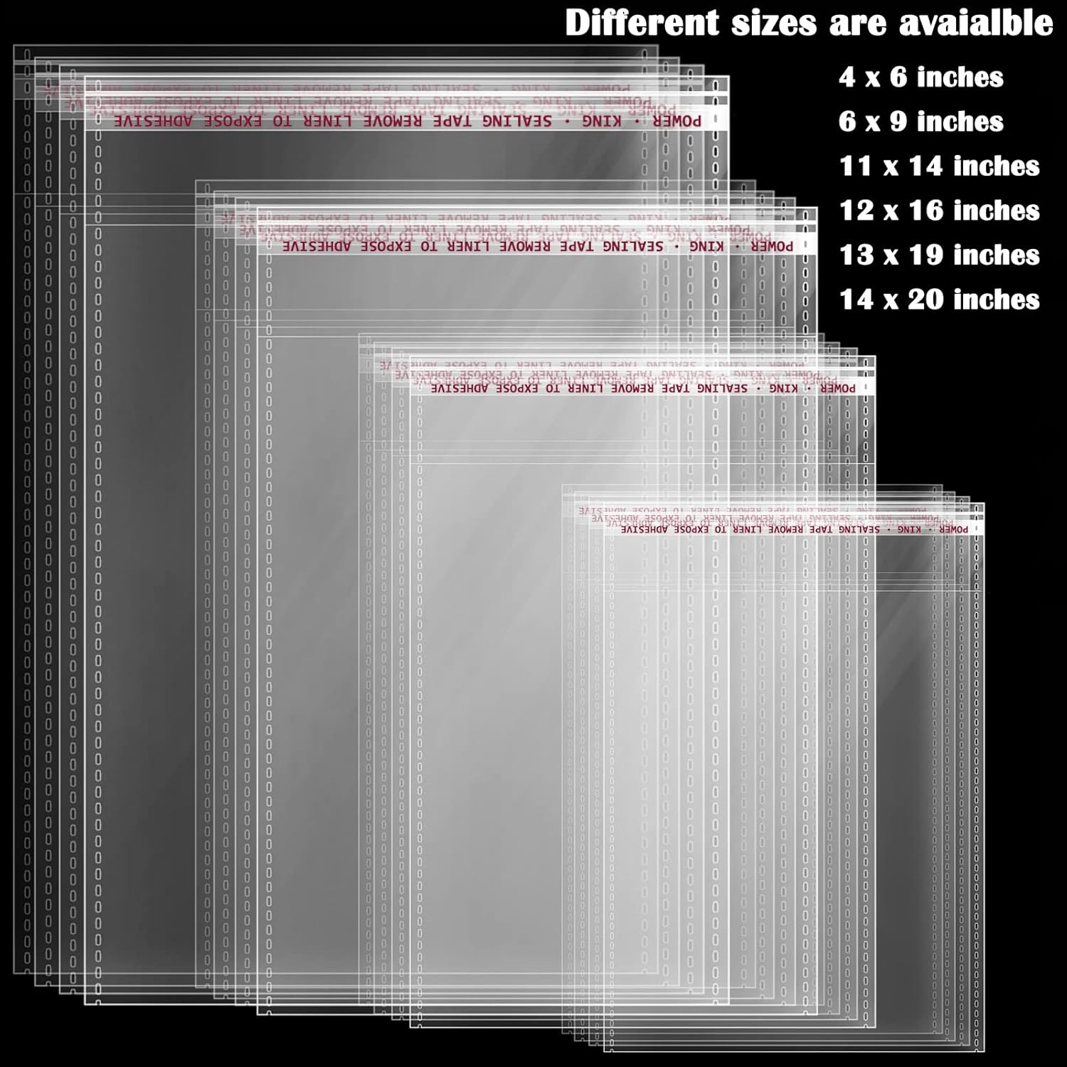 14 x 20 inches Large Resealable Cellophane Bags 300 pcs, Self Sealing Clear Bags for Packaging Products Self-adhesive Plastic Cello Bags for Clothes, T-shirts, Pants, Arts, Crafts, Gift Wrapping Bulk