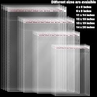 Vista 8 de Bolsas de celofán resellables grandes de 14 x 20 pulgadas, 100 unidades, bolsas transparentes autosellantes para productos de embalaje, bolsas