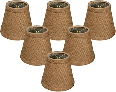 Royal Designs, Inc. Hardback Empire Chandelier Basic Shade CS-989-5BL-6, Burlap, 3 x 5 x 4.5, Pack of 6