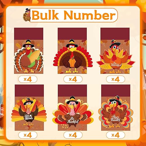 Miniatura 3 de Juego de 24 soportes para cubiertos de Acción de Gracias, juego de 24 piezas de decoración de mesa de Acción de Gracias, decoración de mesa de