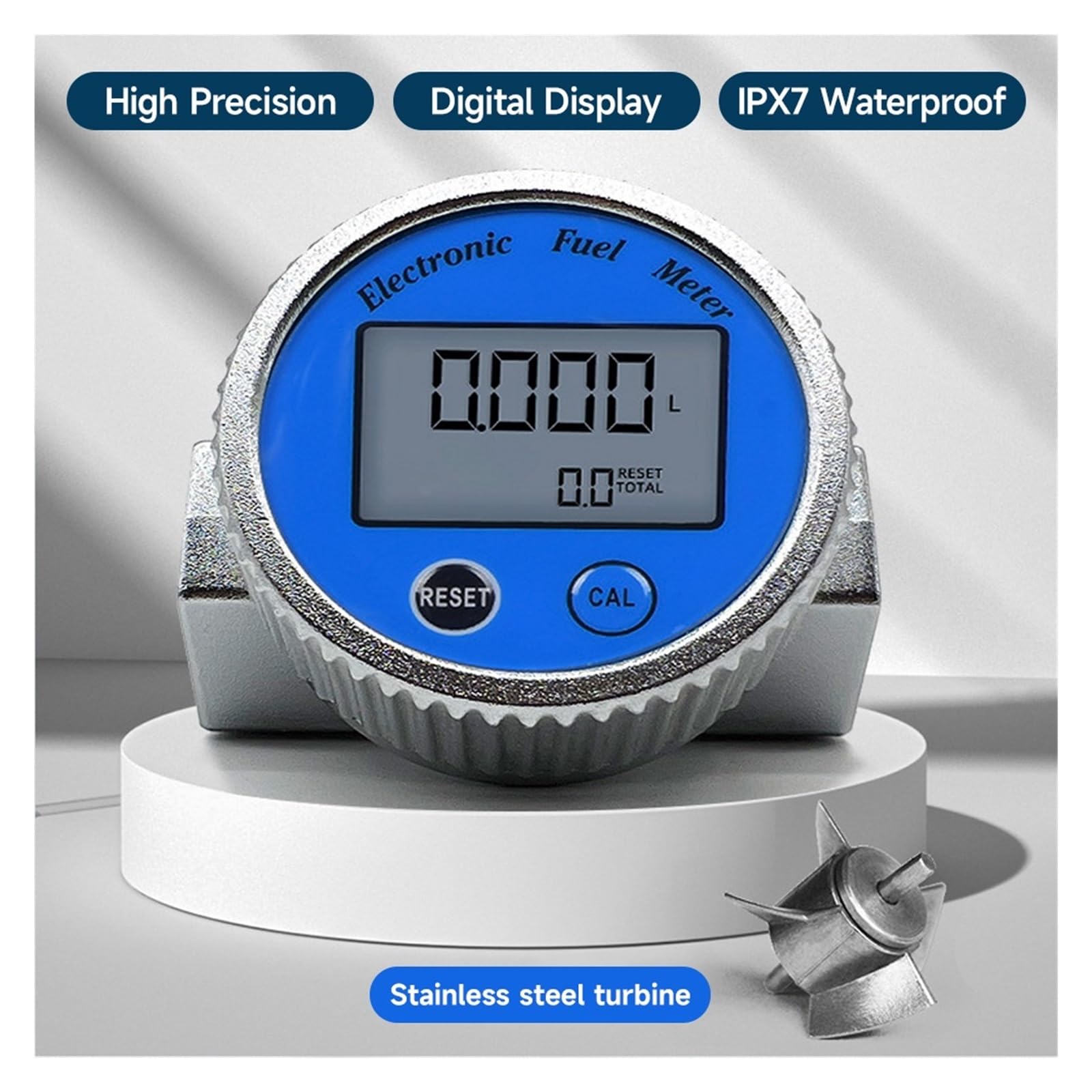 Contador de Agua, Medidor De Flujo Electrónico De Alta Precisión, Medidor De Flujo Con Pantalla Digital For Metanol, Gasolina, Queroseno, Agua, Resistente Al Agua , para uso doméstico en el jardín(DN2