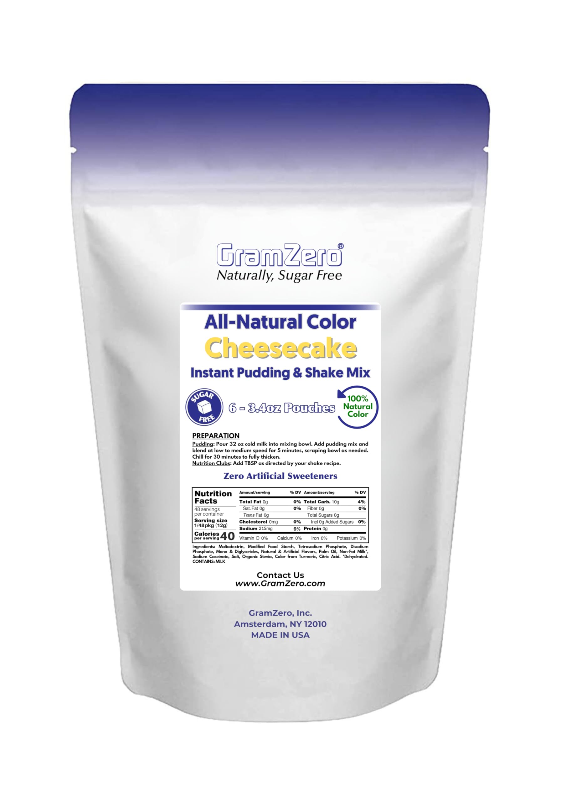 Amazon.com : GramZero Natural Color CHEESECAKE Sugar Free Pudding