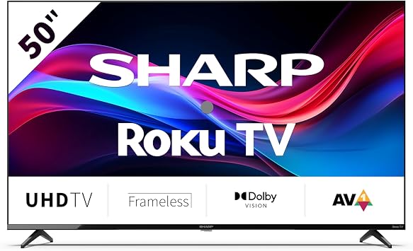 SHARP 50GJ4225E - 50 Inch TV 4K Ultra HD Roku TV LED Smart TV