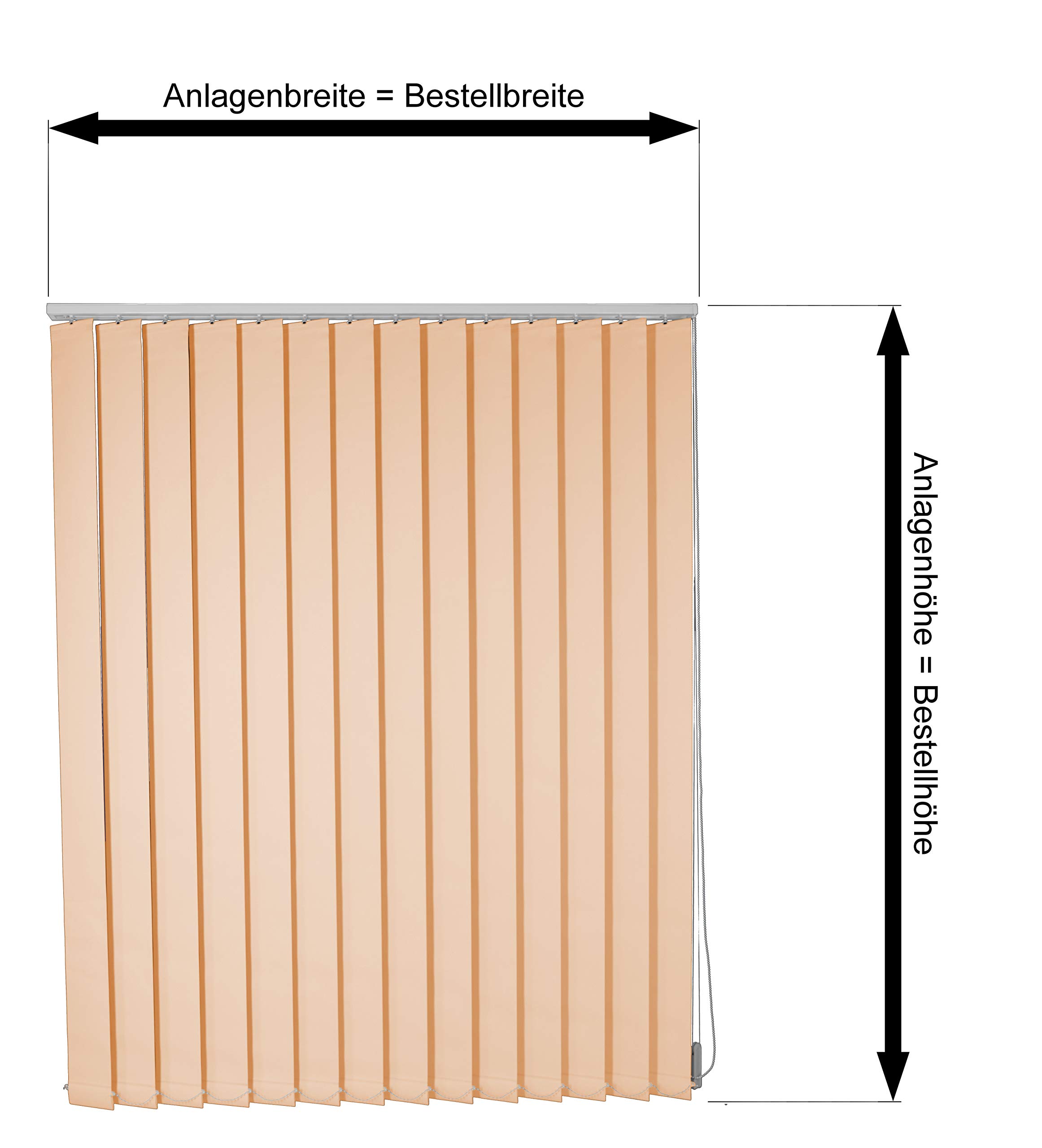Schiebevorhang Lamellenvorhang auf Maß viele Größen & Farben Blickdicht lichtdurchlässig Fenster Vorhang Vertikaljalousie Schiebegardine (Breite 240,1-250 cm x Höhe 220,1-240 cm, Beige)