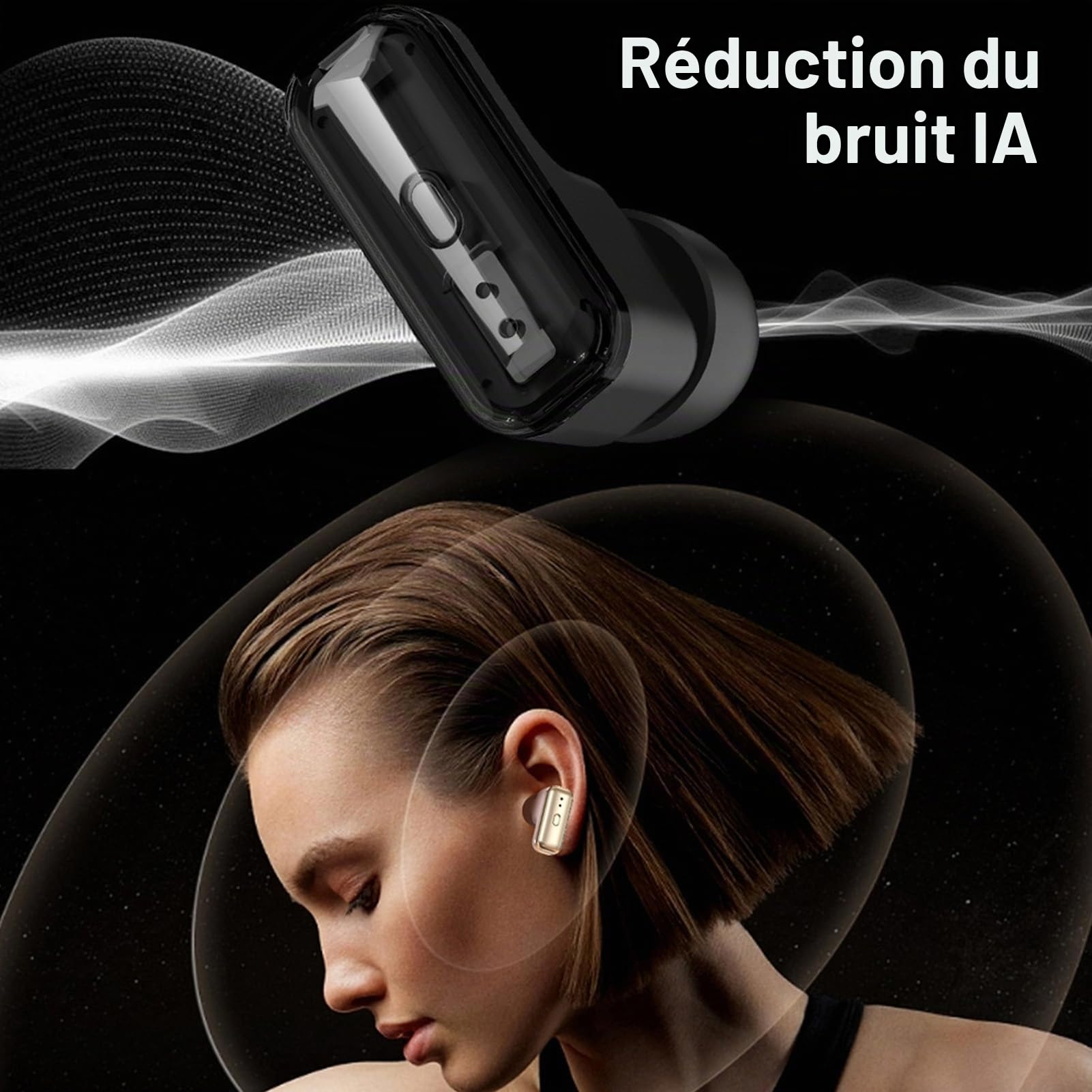 Garsent Montre Intelligente avec écouteurs, 2 en 1 Bluetooth Smartwatch avec écouteurs de Réduction de Bruit AI, Appel Bluetooth, IP67 Water Proof Sports Fitness Watch et écouteurs pour (Silver)
