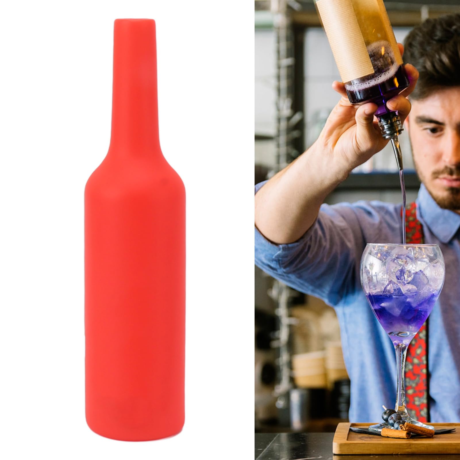 Pyhodi Flair Bottle Juego de Botellas de Práctica para Camarero, Botella de Práctica de Silicona Suave Resistente a Caídas con Fácil Limpieza y Tacto Cómodo, para Práctica de Técnicas
