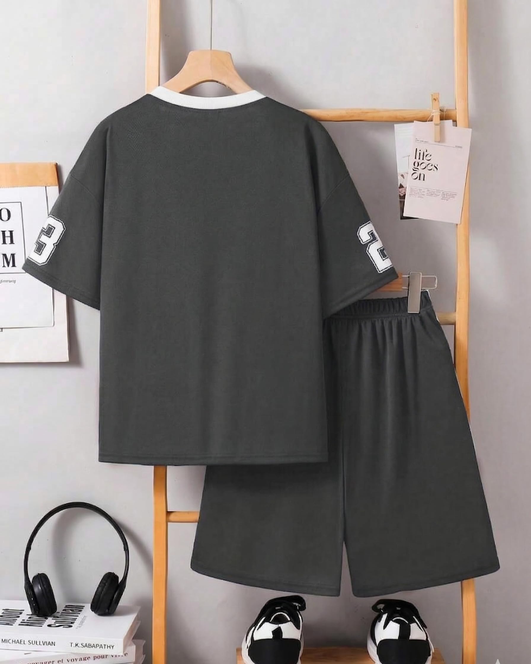Lymio Set di maglietta e pantaloncini per bambini, abbigliamento estivo per bambini, abbigliamento casual in misto cotone per bambini, set di maglietta e pantaloncini alla moda (SSK-06)