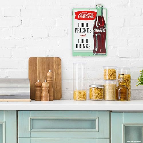 Vista 27 de Coca-Cola Things Go Better With Coke - Letrero de metal vintage de Coca-Cola para cocina, cueva de hombre o garaje Blanco/Rojo