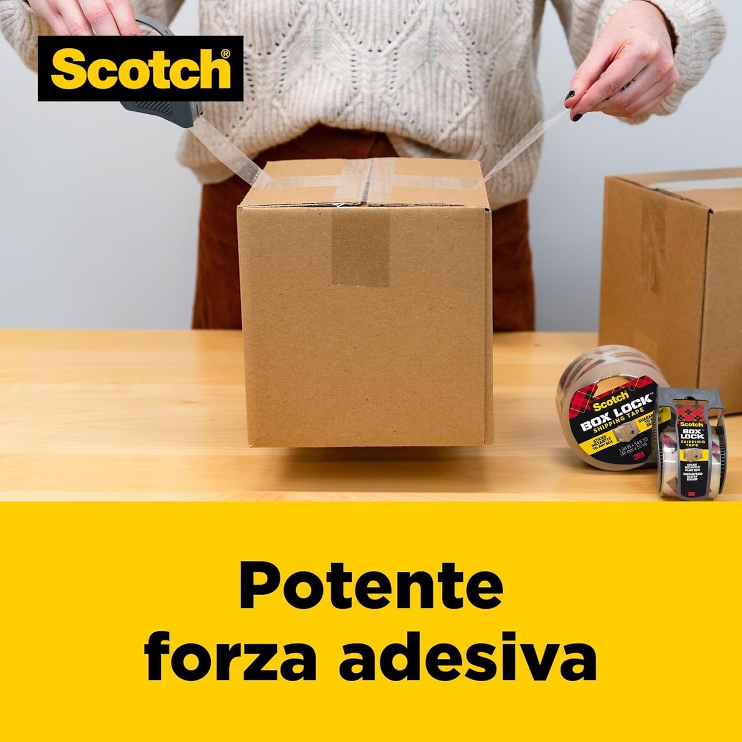 Scotch Nastro da Iballo Secure Seal Per Sigillatura Sicura, Avana, 50