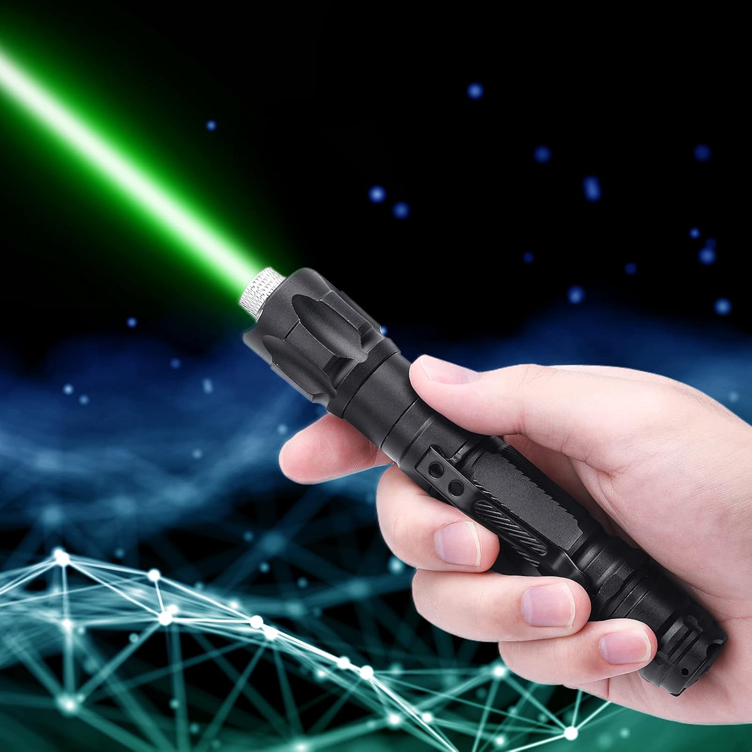 Wide Range Green Pointer-High Power LED Tactical Flashlight Green Beam Projector Flashlight for Hiking,Hunting Conference(Battery Charge Included ) : Tools & Home Improvement