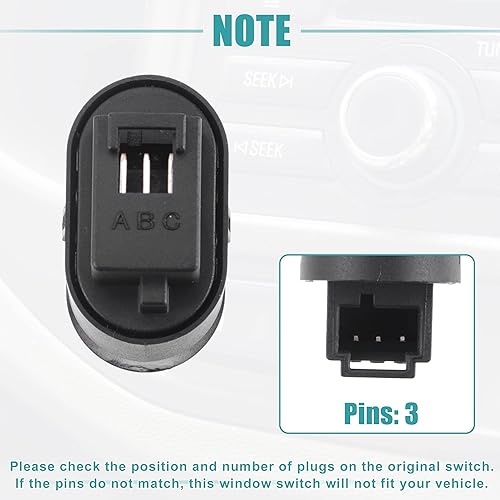 Miniatura 4 de ACROPIX Interruptor de bloqueo de puerta de coche para Pontiac G6 - Paquete de 1 negro