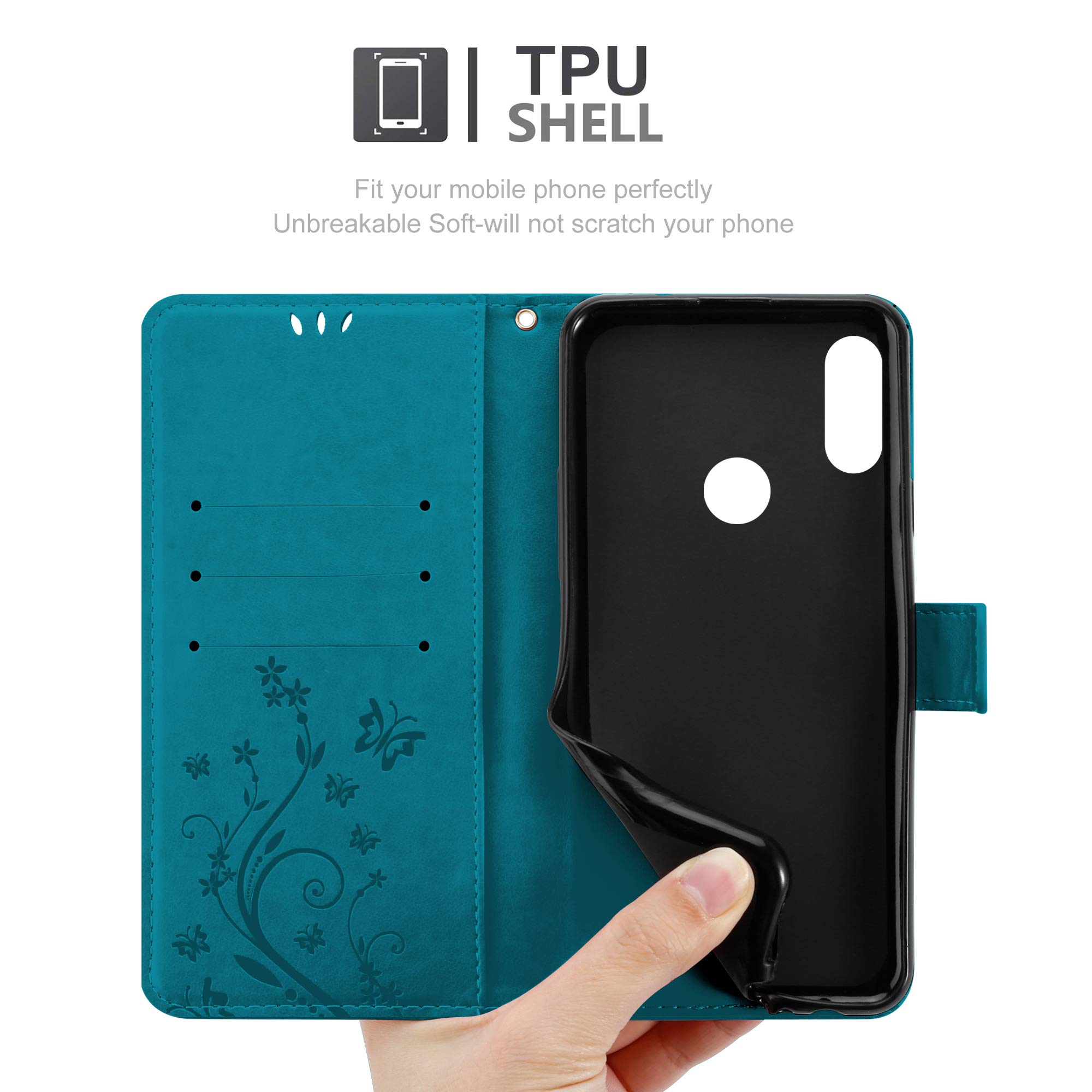 Cadorabo Custodia A Libro Per Xiaomi Redmi Note 7 – Motivo Floreale Rosa Con Fiori E Farfalle, Chiusura Magnetica, 3 Slot Carte, Funzione Stand - 2