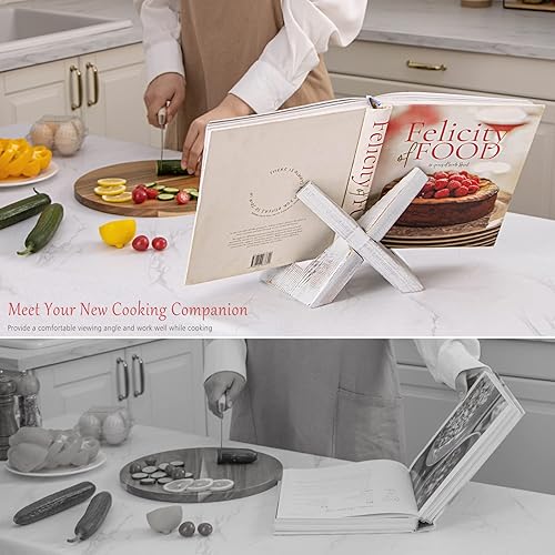 Miniatura 2 de Soporte para libro de cocina, soporte de madera para libro de recetas, soporte para libro de cocina para encimera de cocina, soporte de exhibición