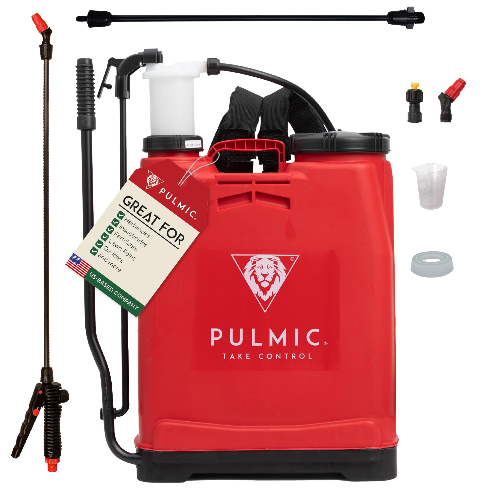PULMIC Raptor 16 Professional Backpack Sprayer, Lawn and Garden Sprayer, Padded Shoulder Strap for Pests & Weeds, Watering, and Spraying Plants, Manual Pump with Lower Wear, 4 Gallon Backpack Sprayer