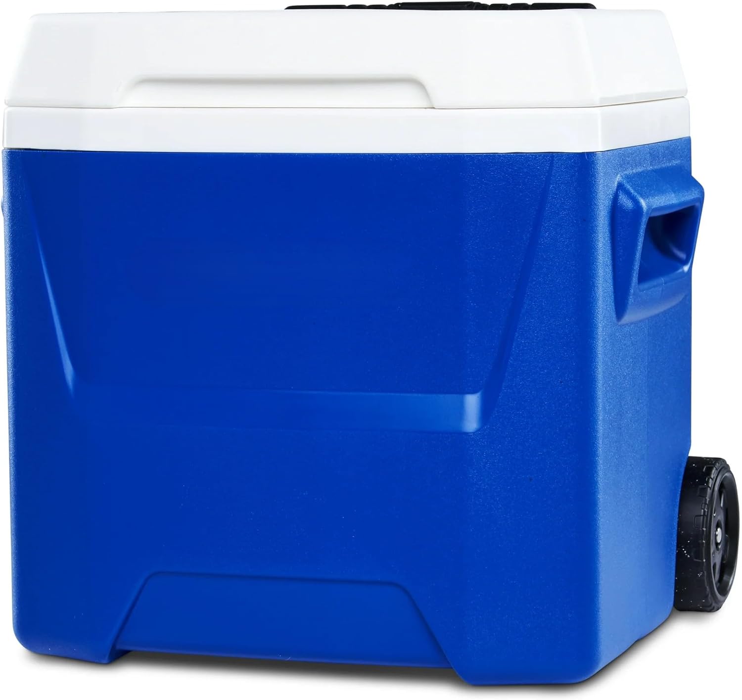 16 Quart Blue Wheeled Cooler with Telescoping Handle, Portable Ice Chest for Picnics Camping Travel, Easy-Drain Liner, Lightweight Outdoor Cooler with Pull Handle