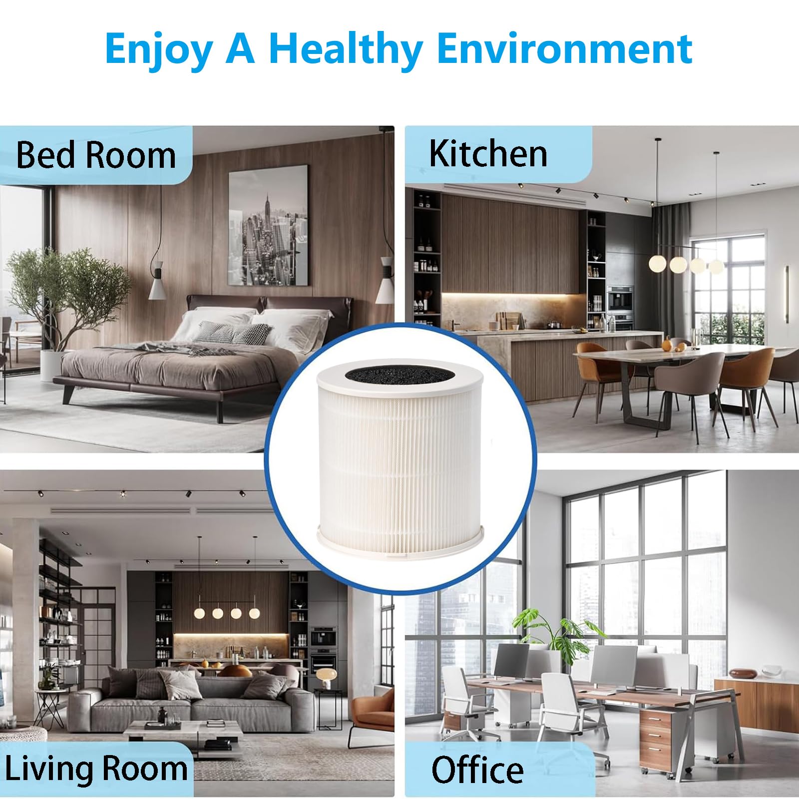Air-500 - Filtro di ricambio per purificatore d'aria Bosch Air 500 e 1000, 3 in 1, H13, True HEPA e filtro a carbone attivo, per polline, polvere, odori e fumo, confezione da 2