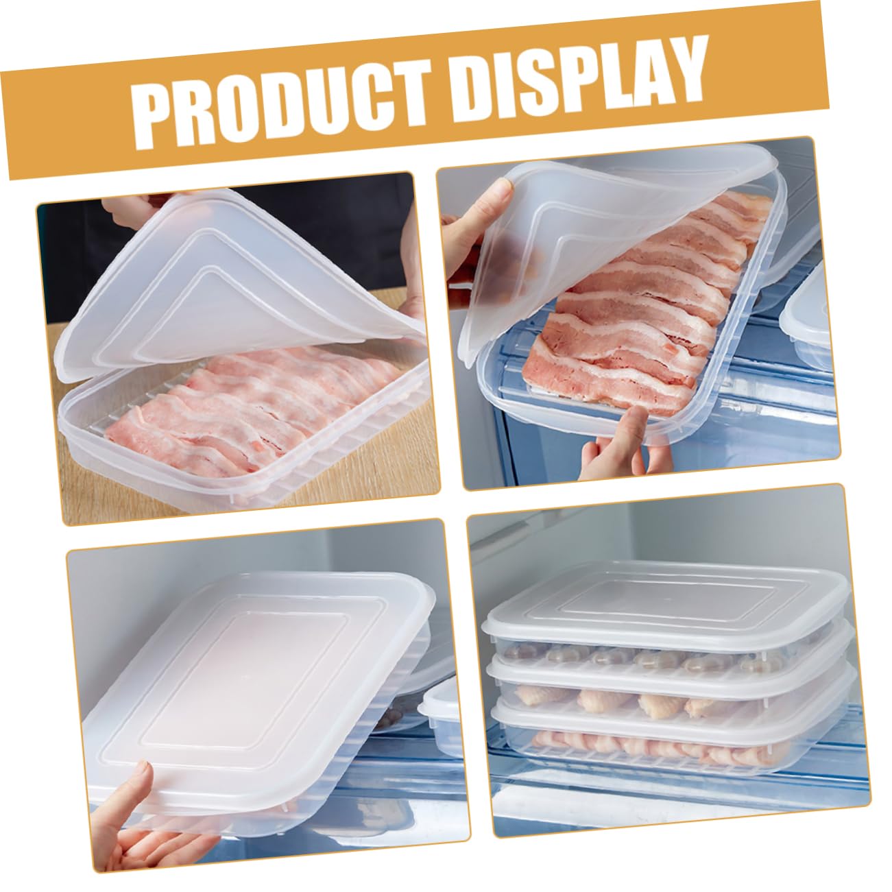 TOPBATHY 12 Pz più croccante custode di pancetta porta formaggi contenitore cucina contenitore ermetico conservazione del per pancetta caso chiaro plastica