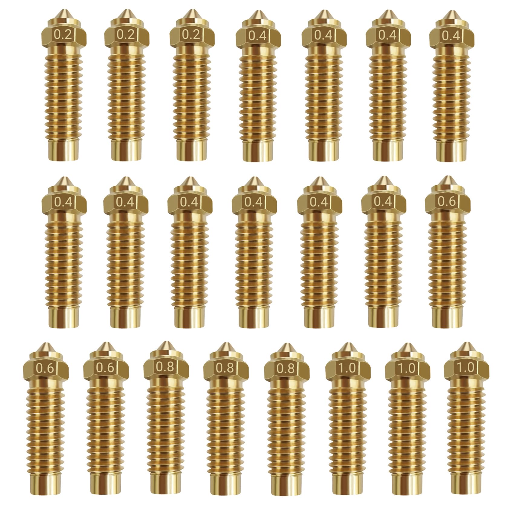 22-teiliges Barss-Düsen-Set für Neptune 4 Plus, 3D-Drucker, 10 Stück 0,4 mm und 3 Stück 0,2 mm, 0,6 mm, 0,8 mm, 1,0 mm Düsen-Set für Elegoo Neptune 4 Plus/Neptune 4 Max