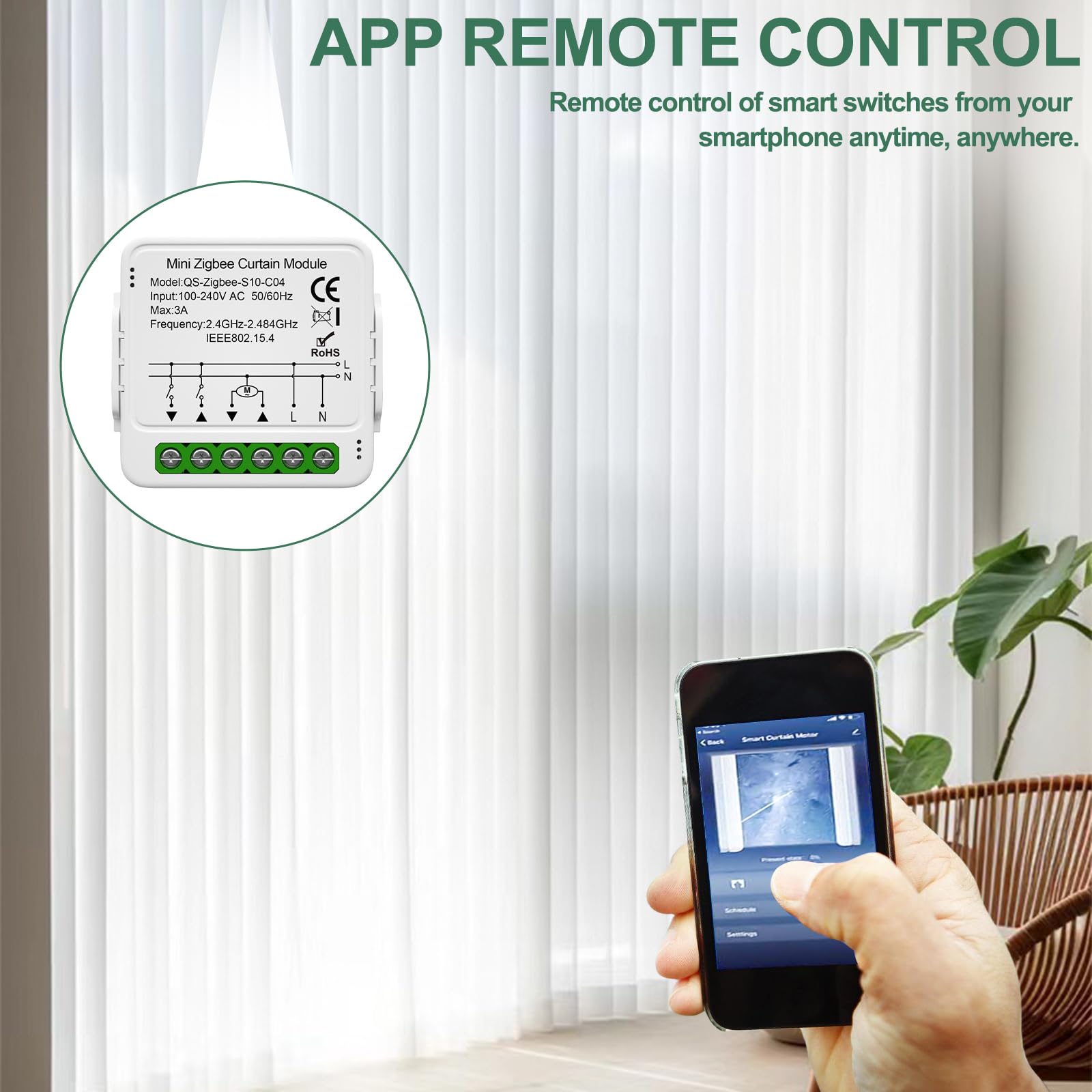 4 interruptores de luz inteligentes, módulo de 1 vía, doble control, mini interruptor wifi DIY, adecuado detrás interruptor de pared, módulo compatible con la aplicación Tuya, Alexa y Google Home