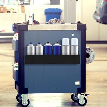 Gisafai 2 Pcs Magnetic Aerosol Spray Can Holder Heavy Duty Magnet Toolbox Bottle Holder Easy Install Spray Can Organizer Wall Mounted Bottle Rack for Garage(16.54 x 3.15 x 4.33 Inch,Black)