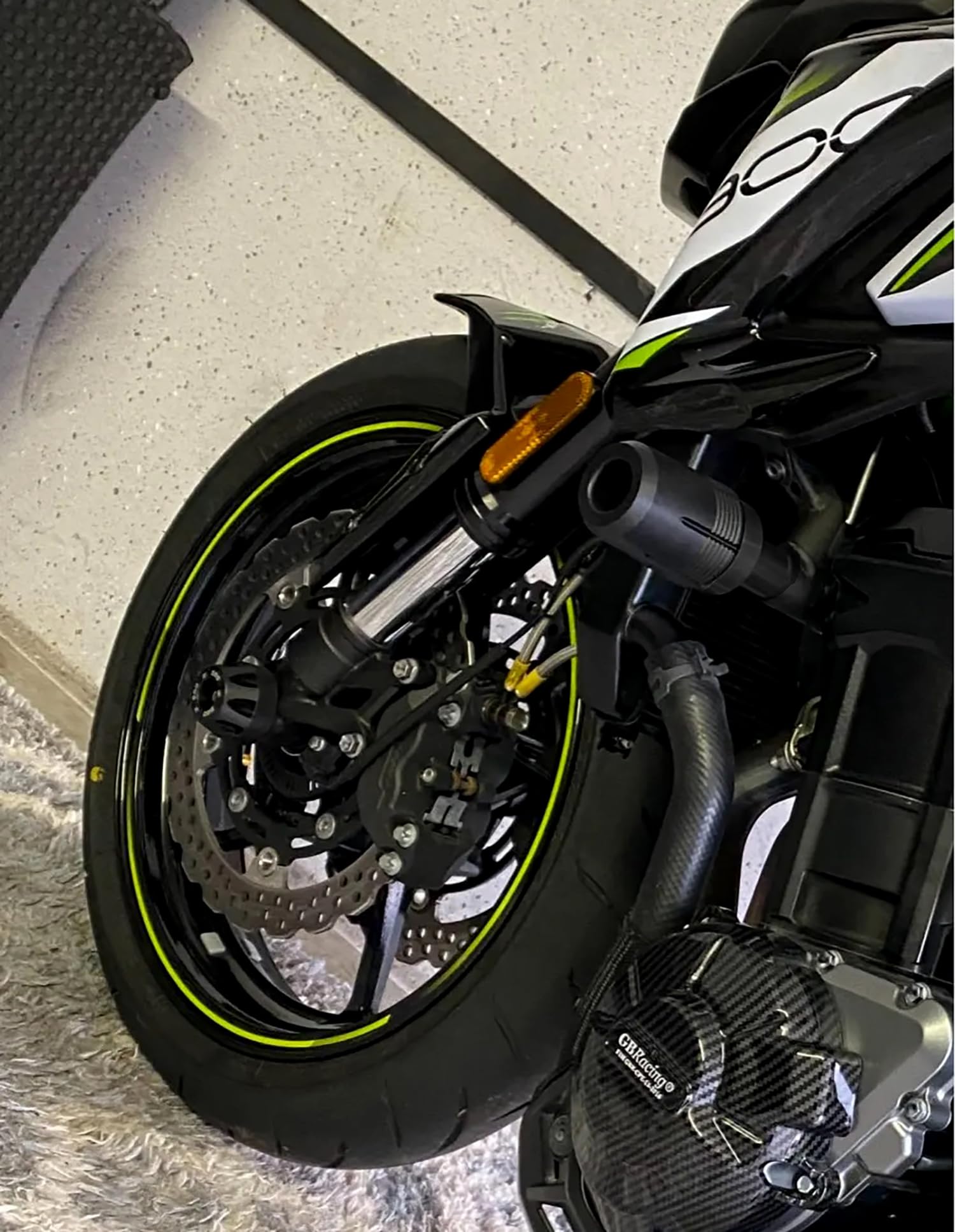 MOWOK Zubehör Für Kawasaki Z900 RS SE Z 900 2017–2025 2024 2023 Motorrad Sturzpads Rahmen Schieber Sturzschutz Crashpads Protektoren aus CNC Aluminium + POM (Schwarz)