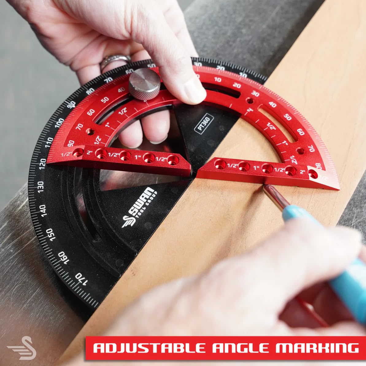 TYTON Pro-Trac - Double Stacked Protractor for Woodworking, Multi-Functioning Layout Tool, Angle Finder for Precise Measurements
