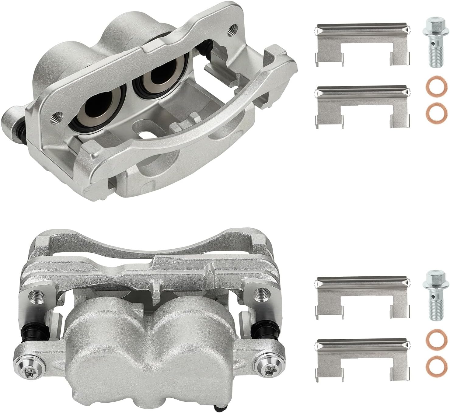 Front or Rear Brake Caliper Kit Right + Left Assembly for Chevy Silverado 1500/2500 HD, Tahoe, Suburban 1500/2500, for Cadillac Escalade, for GMC Sierra 1500/2500 HD, Yukon w/Bracket, 18-B4728