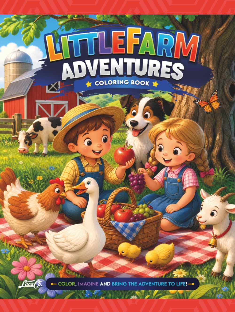 Little Farm Adventures: A Fun Coloring Book for Kids Featuring Friendly Farm Animals, Tractors, Barns, Gardens, and Country Adventures