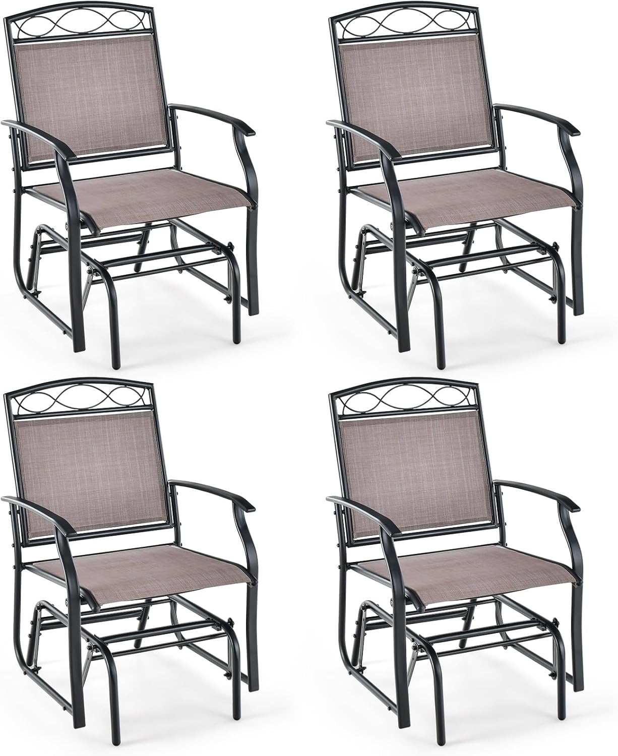 Giantex Patio Glider Chairs Set 4 PCS Gliding Rocking