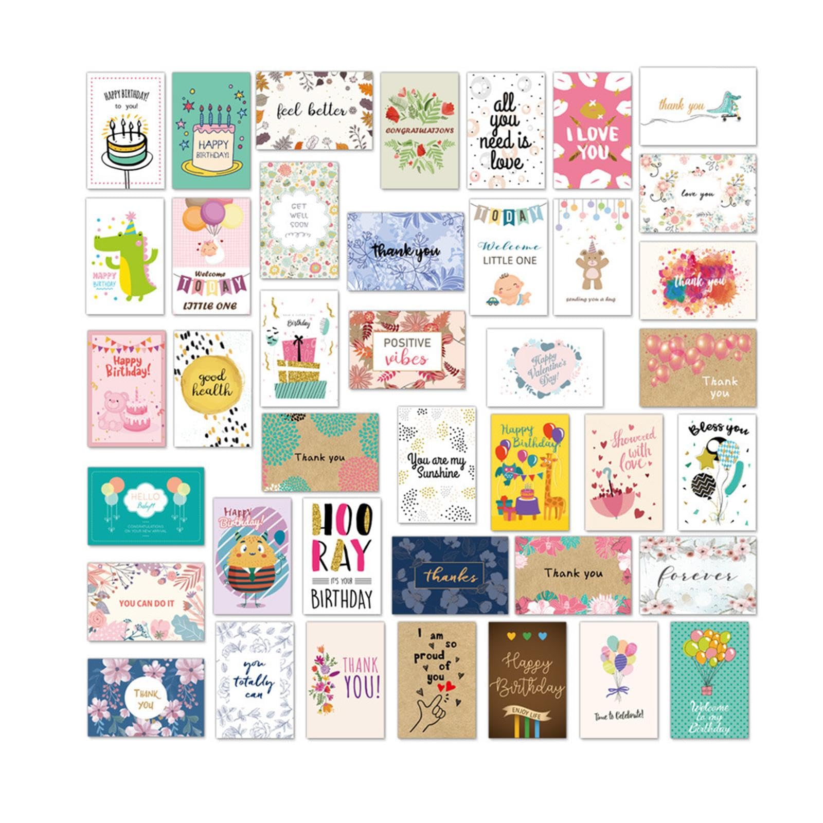 MERIGLARE Assortiment de 40 Cartes de Vœux pour Anniversaire, Shower, Félicitations