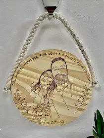 Placa de Madeira Personalizada com Foto para Casamento, Aniversário, Noivado, Aniversário, Presente para Casa Nova, Decoração de Casa
