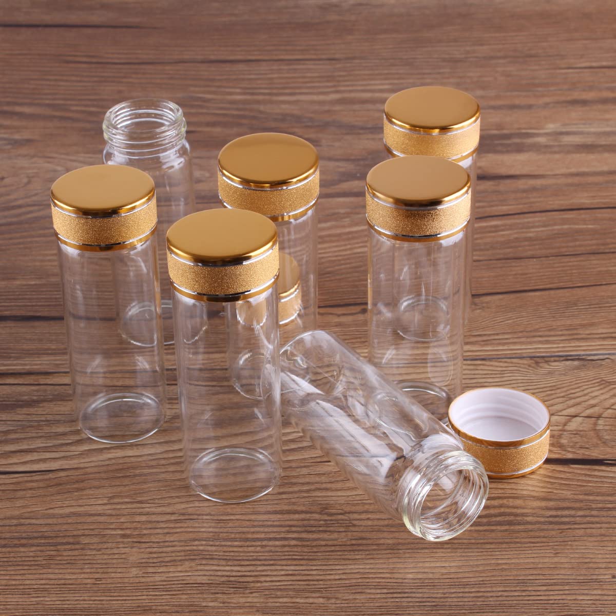 Amazon｜SYLALE 24個 40ml 30 * 80mm ガラスボトル ゴールデンフロスト