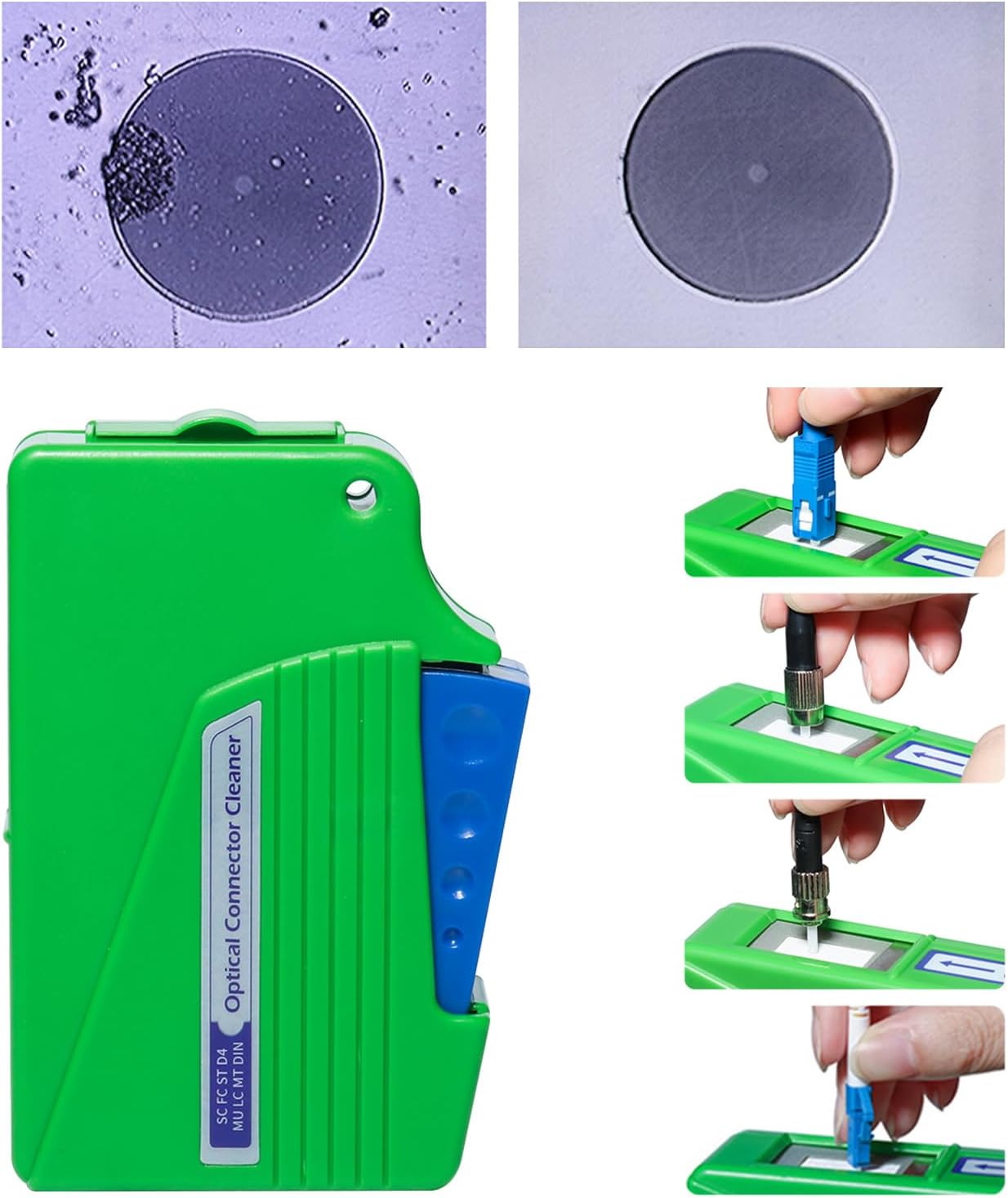 KOMSHINE Fiber Optic Cleaner KCC-550 Fiber Cleaning Box Cassette with 500+ Cleaning Times