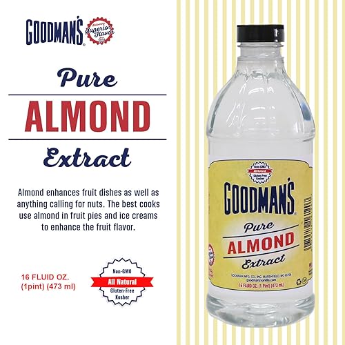 Miniatura 3 de Goodman's Extracto de almendra pura, sin gluten, sin OMG, kosher, bajo en carbohidratos y bajo en calorías, ideal para hornear, cocinar y bebidas,
